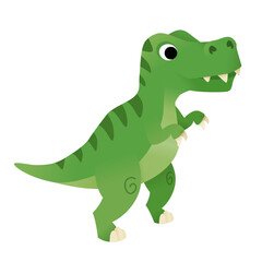 Little cartoon Tyrannosaurus. Prehistoric T-Rex dinosaur illustration.