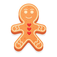 Christmas cookies gingerbread man vector illustration on white background