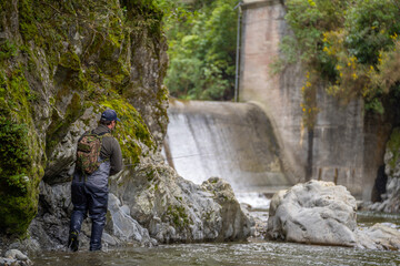 Naklejka premium Fly fishing.