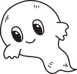 ghost illustration on transparent background