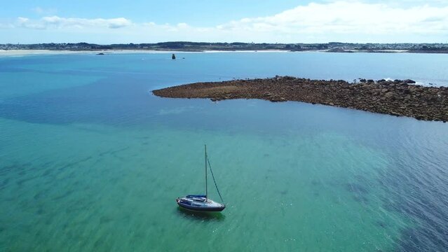 drone, C&ocirc;te Atlantique, Bretagne, mer oc&eacute;an