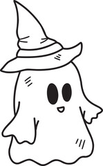 ghost illustration on transparent background