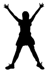 A woman street dance hip hop dancer in silhouette