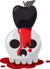 Halloween Skull with poison apple