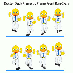 Cute cartoon duck front run cycle animation. Easy to edit and ready to use in Animated eLearning Videos, 2D Animation, Motion Graphics, Infographics