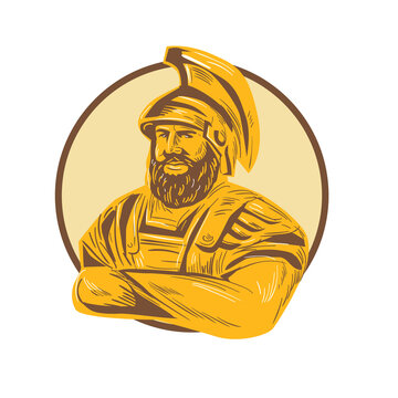 King Agamemnon Arms Crossed Circle Drawing