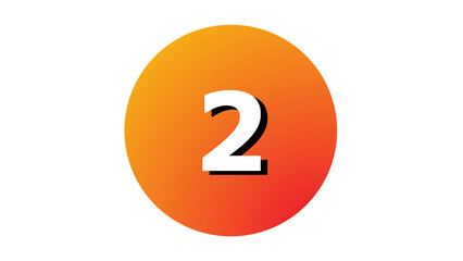 number 2 on orange circle on transparent background