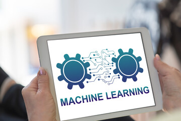 Machine learning concept on a tablet