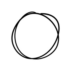 Scribble circle sketch line text frame isolated on white background.