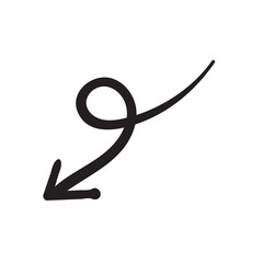 Free hand drawn line drawing arrow set design isolated on white background