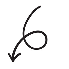 Free hand drawn line drawing arrow set design isolated on white background