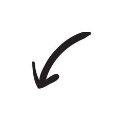 Free hand drawn line drawing arrow set design isolated on white background