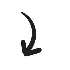 Free hand drawn line drawing arrow set design isolated on white background