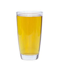 Apple juice fresh in glass. Healthy juice Isolated on white background.
