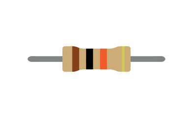Electronic resistor vector. 10K ohms, component