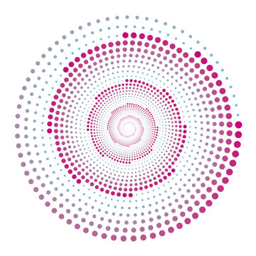 Dotted circle vector image on white background.