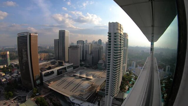 Drone shots of Kuala Lumpur city traffic and streets, Malaysia, UHD