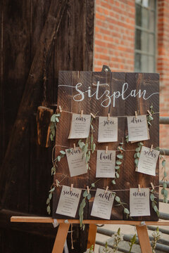 boho seating plan on a wedding
