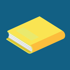 Yellow book, notebook, hardcover, illustration