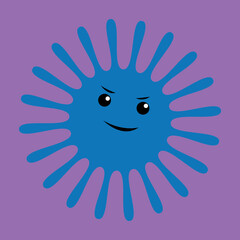 Obraz premium Microbe bacterium round shape with rays