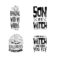 Halloween lettering typography set. Happy Halloween typography Design.