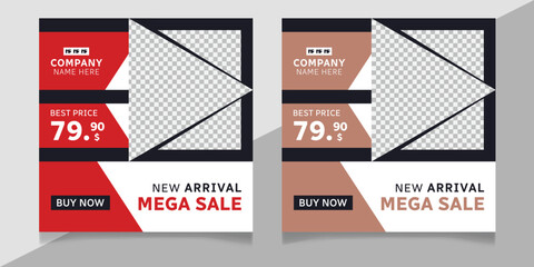 New arrival mega fashion sale social media post template