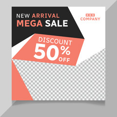 New arrival mega fashion sale social media post template