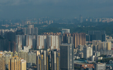 Fototapeta na wymiar Aerial view of landscape in shenzhen city, China