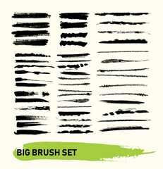 set of hand drawn ink splashes