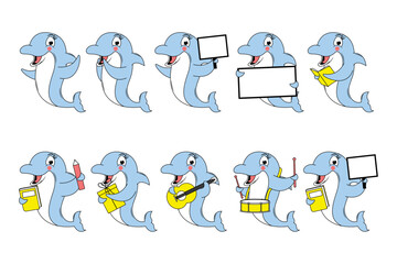 cute dolphin animal cartoon illustration