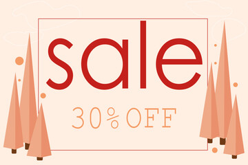 poster autumn sale with cone trees