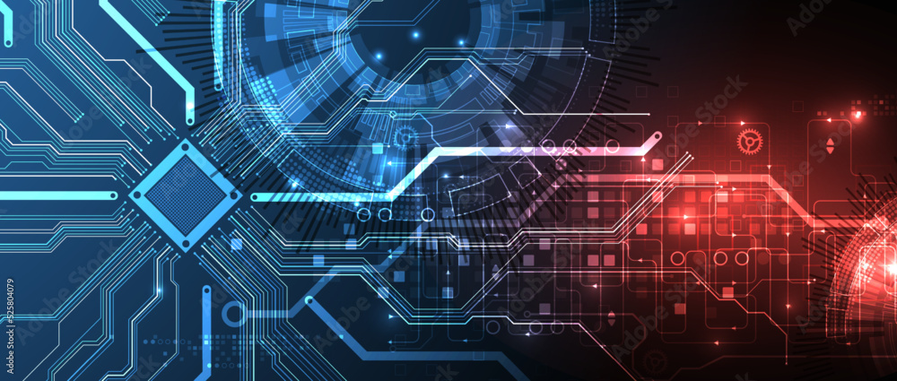 Wall mural abstract background on technological and scientific topics. cpu concept. vector format.
