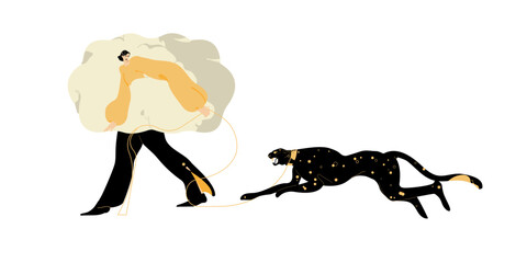 Control concept. Imagination, dreamlands, fairy worlds concept.  Flat graphic vector illustrations isolated on white background. © Daryna