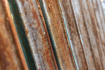 Texture pink blinds. Metal strips are rusty