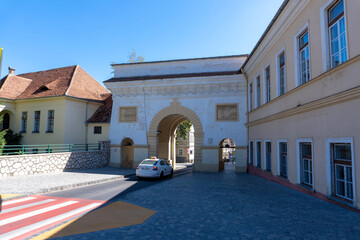 Obraz premium Brasov,Romania-August 06 2022: Catherine's Gate in Brasov on summer day, Romania