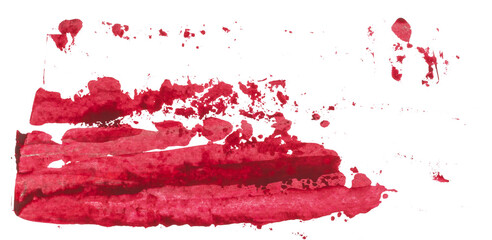 Blood Splatter Smear Stain Overlay Isolated on White Background
