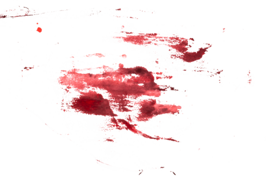 Blood Splatter Smear Stain Overlay Isolated on White Background
