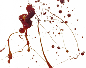 Blood Splatter Smear Stain Overlay Isolated on White Background
