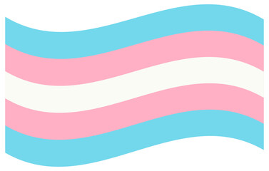 Transgender Pride Wavy Flag LGBTQ+ symbol Isolated vector illustration on white background