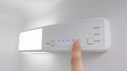 Refrigerator defrosting by electronic control inside the refrigerator. Modern technology, close-up © HENADZY