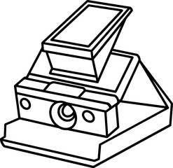 vintage camera line drawing