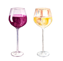 Red and white wine in a glass