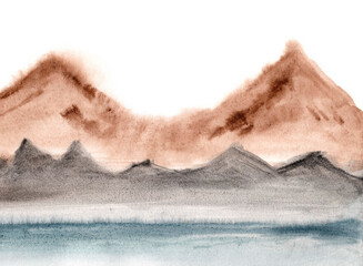 Mountains arts background