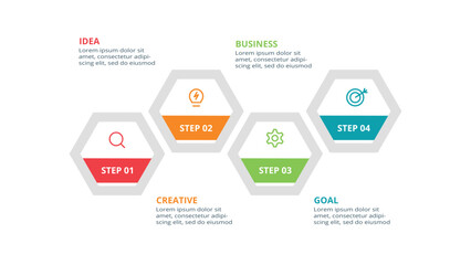 Creative concept for infographic with 4 steps, options, parts or processes. Business data visualization.