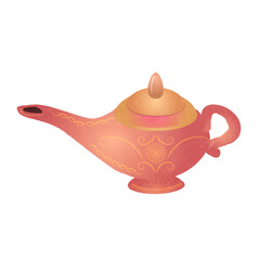 Illustration of pink cute magic lamp