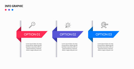 Vector Infographic design business template with icons and 3 options or steps. Can be used for process diagram, presentations, workflow layout, banner, flow chart, info graph