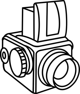 recommend clip art: vintage camera line drawing