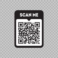 Scan me icon with QR code. Qrcode tempate