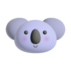 3d minimal vector icon of koala head