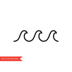 Wave icon for ocean, river, sea or water logo	
